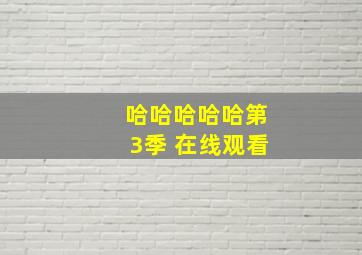 哈哈哈哈哈第3季 在线观看